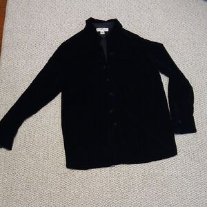 Casual Corner Black Velvet Shirt Size S